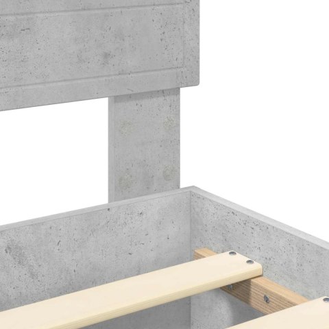 Ramka łóżka Betonowy szary 150 x 200 cm Materiał drewnopochodny