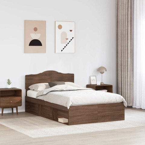 Ramka łóżka Brązowy dąb 120 x 190 cm Lite drewno sosnowe