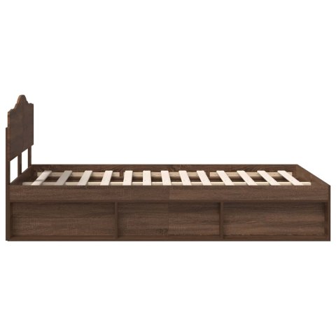 Ramka łóżka Brązowy dąb 120 x 190 cm Lite drewno sosnowe