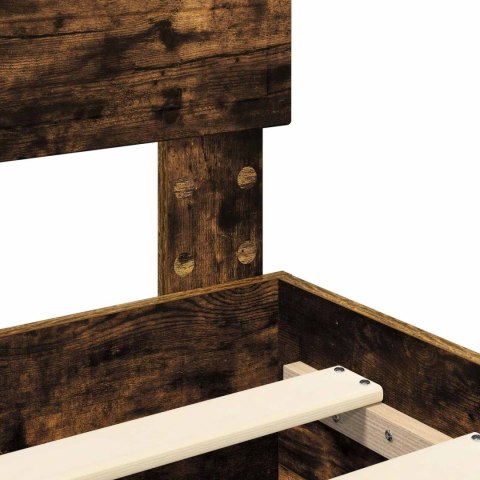 Ramka łóżka Dąb wędzony 120 x 190 cm Materiał drewnopochodny