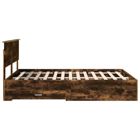 Ramka łóżka Dąb wędzony 140 x 190 cm Materiał drewnopochodny