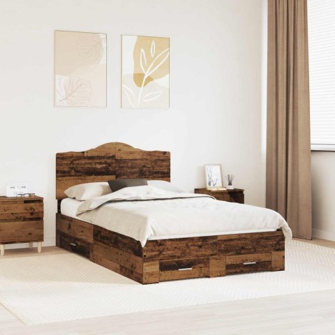 Ramka łóżka Stare drewno 120 x 190 cm Materiał drewnopochodny
