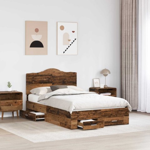 Ramka łóżka Stare drewno 120 x 190 cm Materiał drewnopochodny