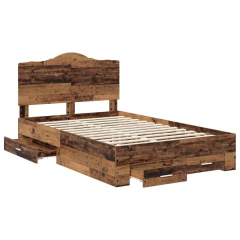 Ramka łóżka Stare drewno 120 x 190 cm Materiał drewnopochodny