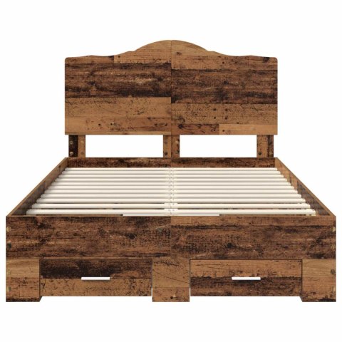 Ramka łóżka Stare drewno 120 x 190 cm Materiał drewnopochodny