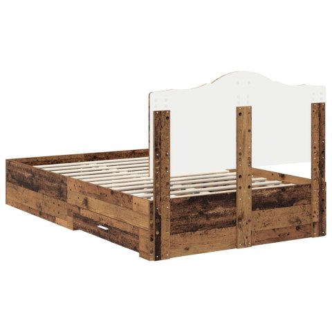 Ramka łóżka Stare drewno 120 x 190 cm Materiał drewnopochodny