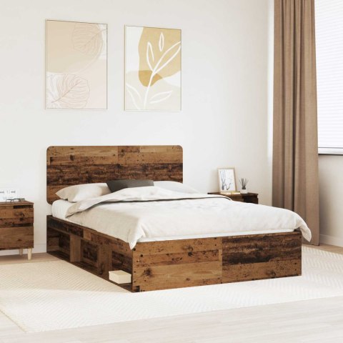 Ramka łóżka Stare drewno 150 x 200 cm Lite drewno sosnowe