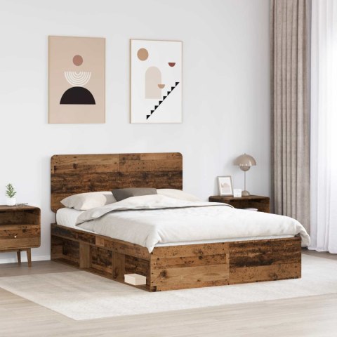 Ramka łóżka Stare drewno 150 x 200 cm Lite drewno sosnowe