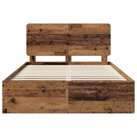 Ramka łóżka Stare drewno 150 x 200 cm Lite drewno sosnowe