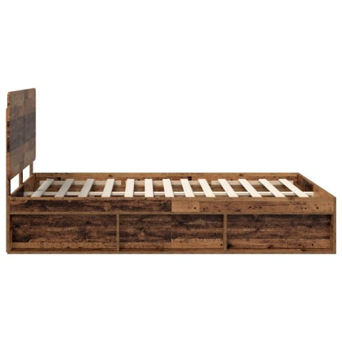 Ramka łóżka Stare drewno 150 x 200 cm Lite drewno sosnowe
