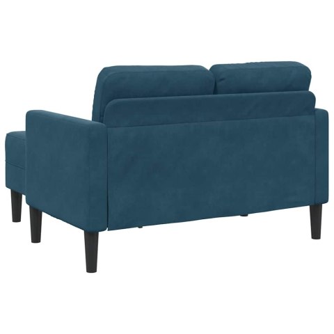 Sofa 2-osobowa z leżanką w kształcie litery L, niebieska