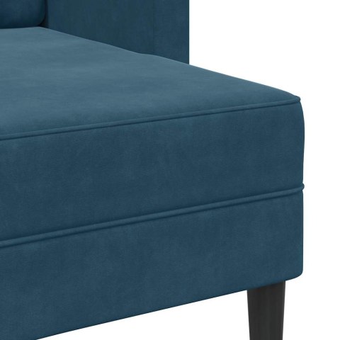 Sofa 2-osobowa z leżanką w kształcie litery L, niebieska