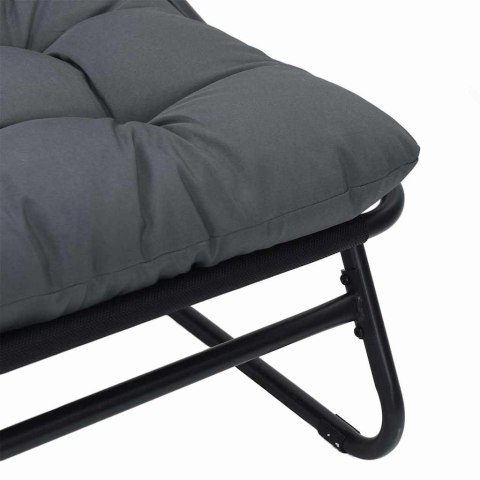 Meble ogrodowe z poduszką 3 pcs Czarny Stal malowana proszkowo