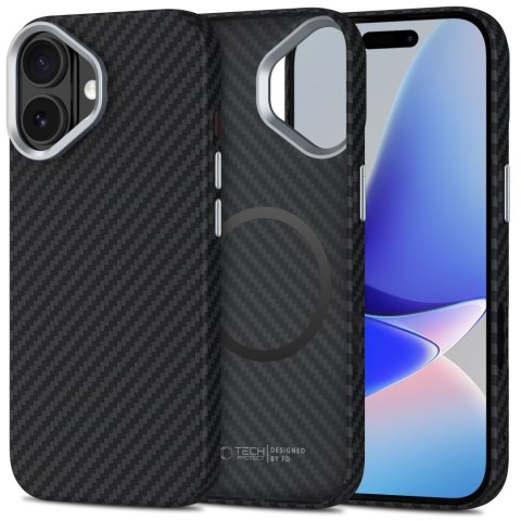 Etui ochronne case na iPhone 17 MagSafe Ion Carbon - czarno-srebrne