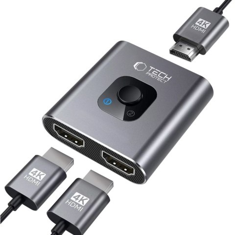 HUB adapter 2w1 HDMI 4K 60HZ - szary