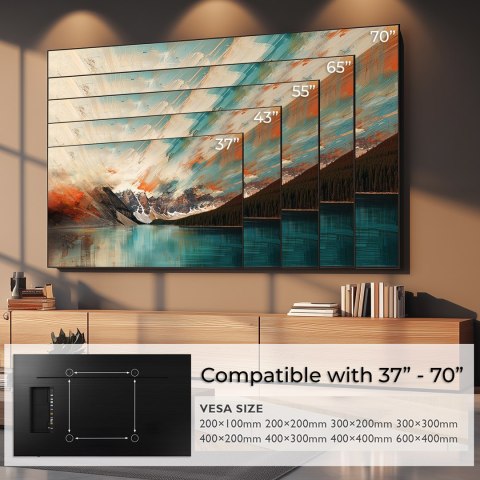 MACLEAN UCHWYT DO TV ELEKTRYCZNY NAD KOMINEK 37"-70" 35KG Z PILOTEM MC-891 (OUTLET)