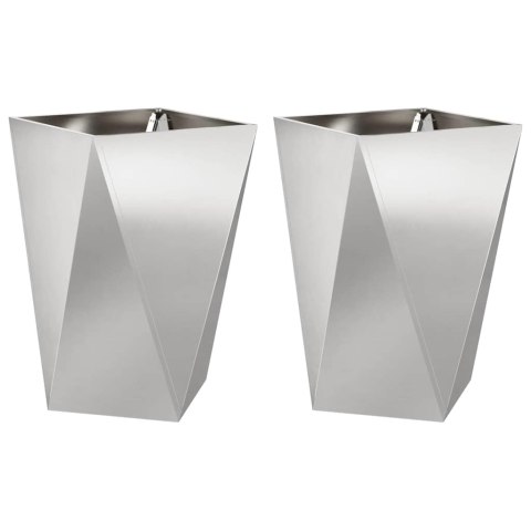 Donica 2 pcs Srebrny 50 x 50 x 75 cm Stal nierdzewna