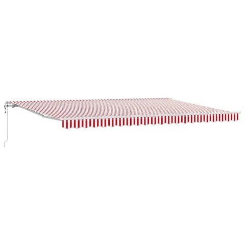 Elektryczna Rozkładana Markiza Czerwony i Biały 500 × 300 cm