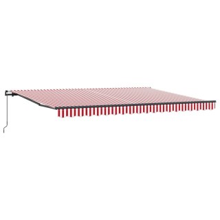 Markiza zwijana Czerwony i Biały 450 × 300 cm Poliester i Stal