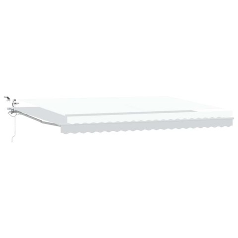 Markiza zwijana Biały 500 × 300 cm Poliester i Metal