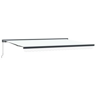 Markiza zwijana Biały 500 × 300 cm Tkanina i Metal