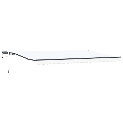 Markiza zwijana Ze LED Lights Biały 500 ×300 cm tkanina