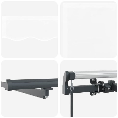 Markiza zwijana Ze LED Lights Biały 500 ×300 cm tkanina