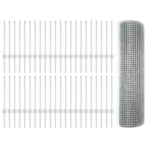 Ogrodzenie z słupkiem Srebrny 0,6 x 100 m Stal