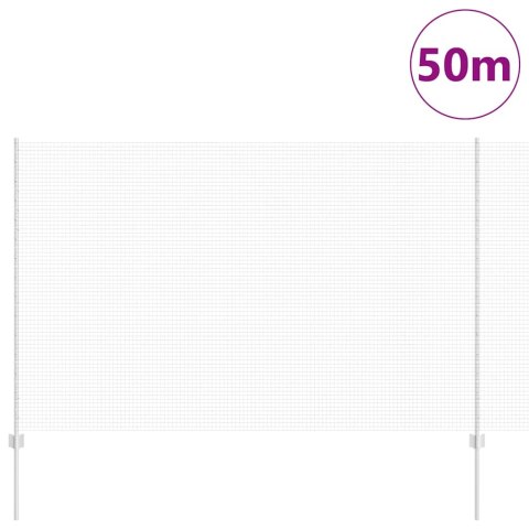 Ogrodzenie z słupkiem Srebrny 1,5 x 50 m Stal