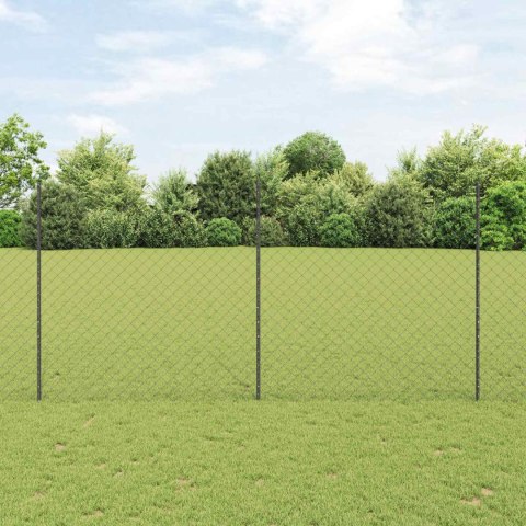 Ogrodzenie z słupkiem Szary 1,5 x 25 m Stal