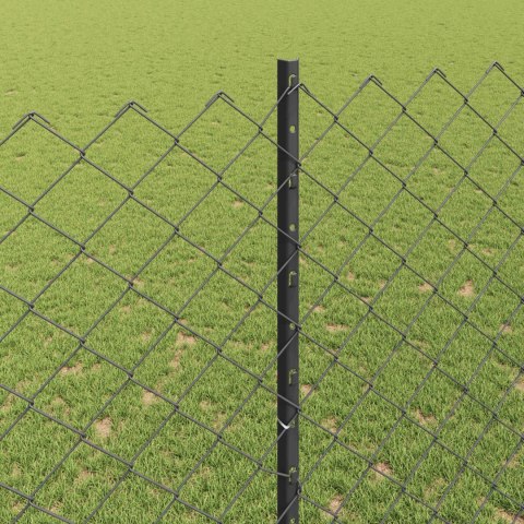 Ogrodzenie z słupkiem Szary 1,5 x 25 m Stal