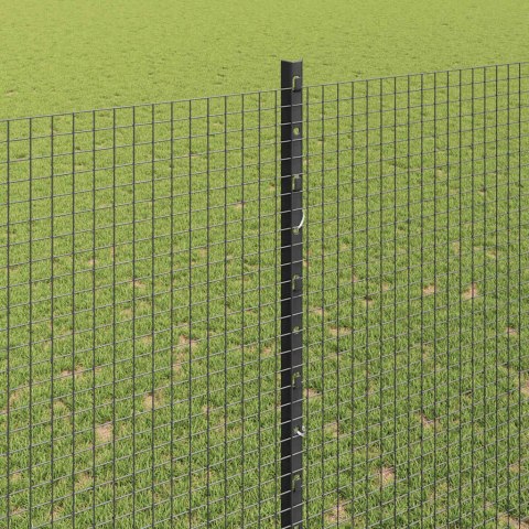 Ogrodzenie z słupkiem Szary 1,5 x 50 m Stal i PVC