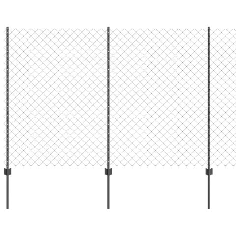Ogrodzenie z słupkiem Szary 1,6 x 25 m Stal i PVC