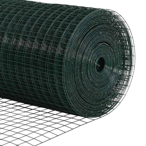 Ogrodzenie z słupkiem Zielony 1,5 x 50 m Stal i PVC