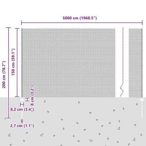 Ogrodzenie z słupkiem Zielony 1,5 x 50 m Stal i PVC