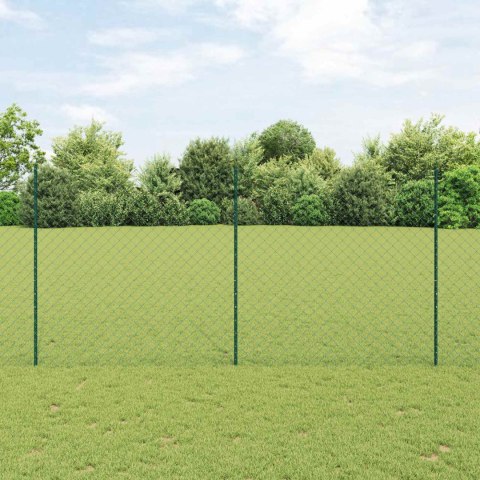 Ogrodzenie z słupkiem Zielony 1,6 x 25 m Stal i PVC