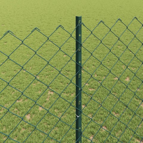 Ogrodzenie z słupkiem Zielony 1,6 x 25 m Stal i PVC