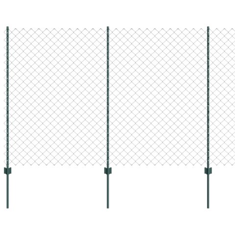 Ogrodzenie z słupkiem Zielony 1,6 x 25 m Stal i PVC