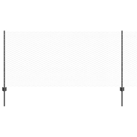 Ogrodzenie z słupkiem Szary 1 x 100 m Stal i PVC