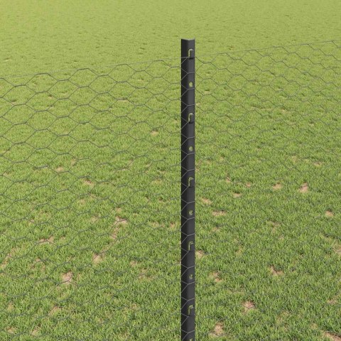 Ogrodzenie z słupkiem Szary 1,5 x 50 m Stal i PVC