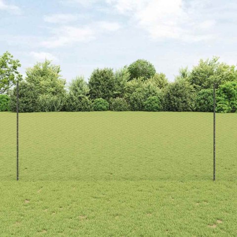 Ogrodzenie z słupkiem Szary 1,5 x 50 m Stal i PVC