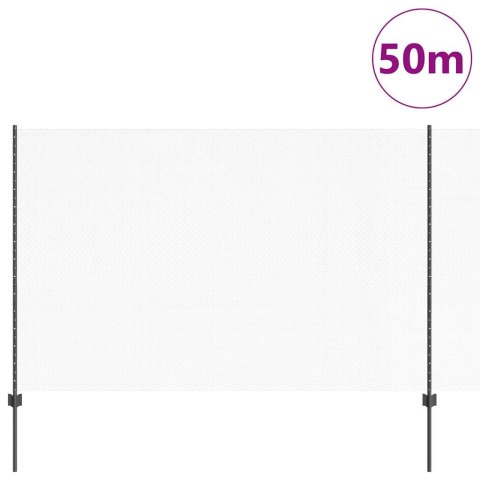 Ogrodzenie z słupkiem Szary 1,6 x 50 m Stal i PVC