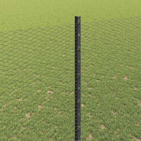 Ogrodzenie z słupkiem Szary 1,6 x 50 m Stal i PVC