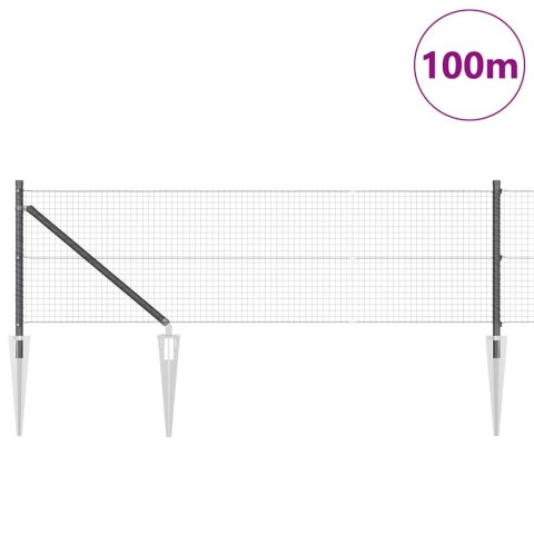 Słupek ogrodzeniowy. Szary 100 x 0,4 m (siatka 25 x 25 mm)