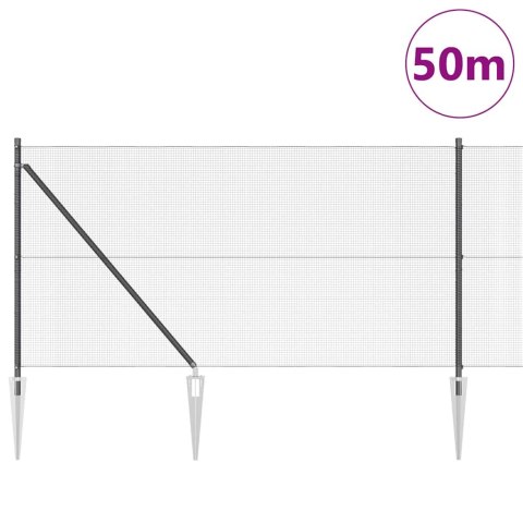 Słupek ogrodzeniowy. Szary 50 x 1 m (siatka 12 x 12 mm)