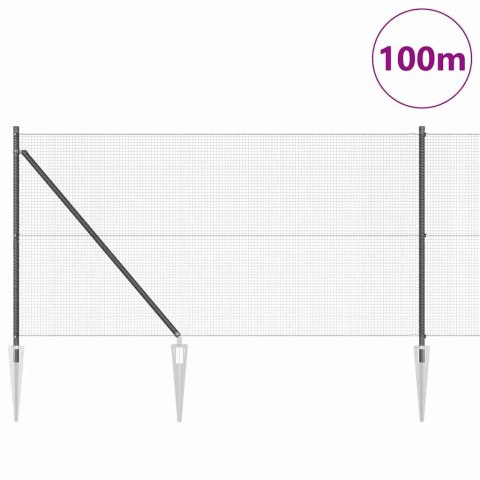 Słupek ogrodzeniowy. Szary 100 x 1 m (siatka 16 x 16 mm)