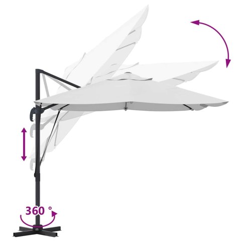 Parasol plażowy piaskowy 351 x 250 x 260 cm