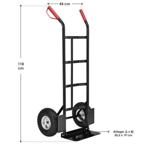 Wózek transportowy 100 kg, składany, koła pompowane, stal