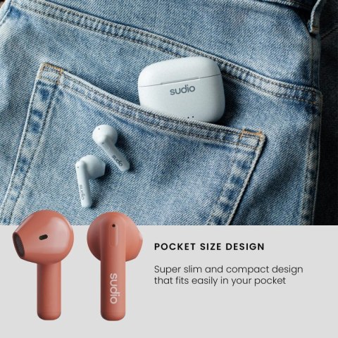 Słuchawki douszne Bluetooth Sudio A1 True Wireless Pomarańczowy