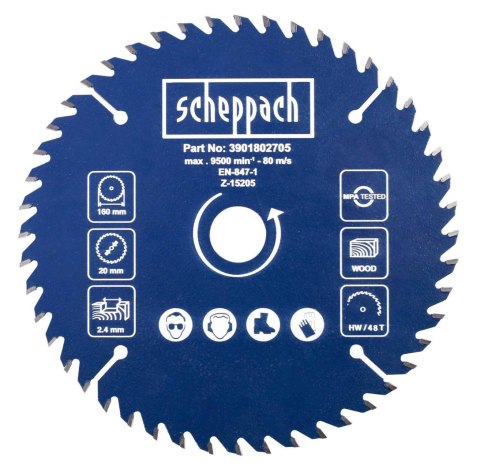Tarcza tnąca Scheppach do PL75 fi 210 x 30 mm 36 zębów